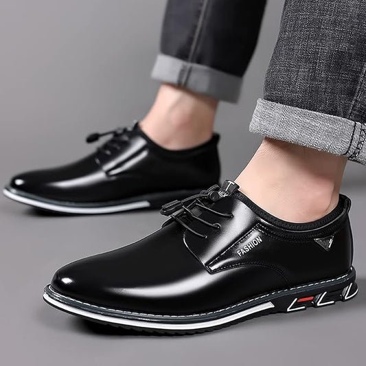 Men's Glossy Pointed Toe Casual Shoes