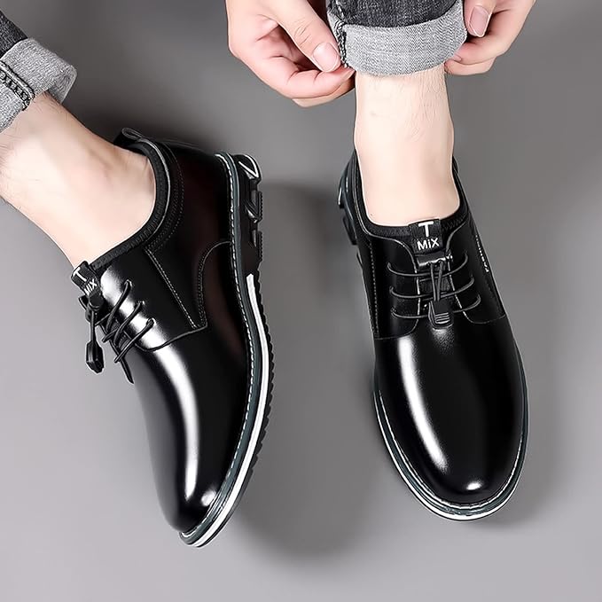 Men's Glossy Pointed Toe Casual Shoes