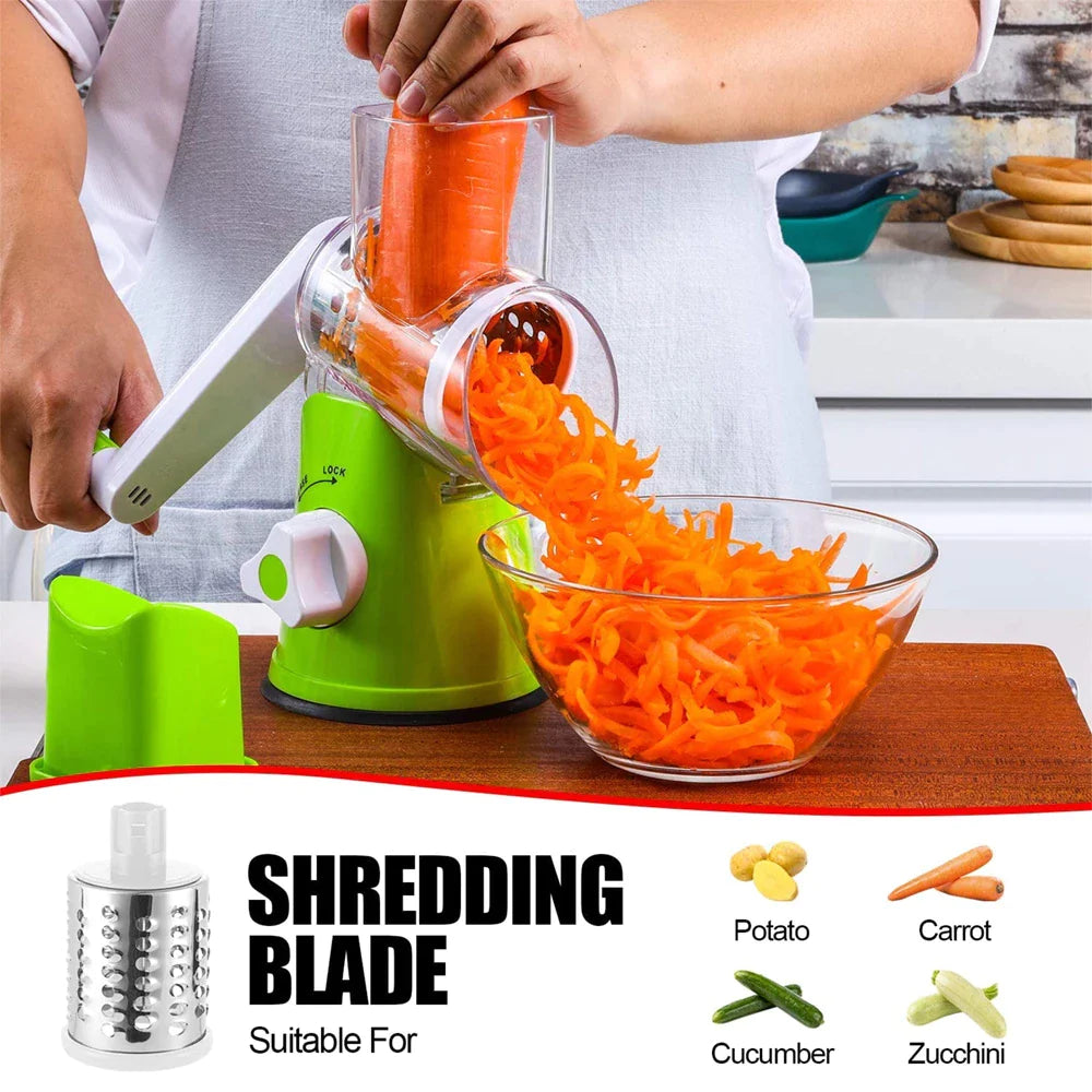 3-in-1 Manual Rotation Vegetable Fruit Slicer