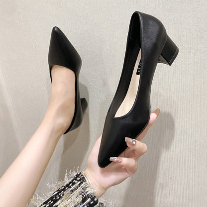 Classic Chunky High Heels Shoes