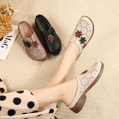 Floral Slides Half Loafers Shoes