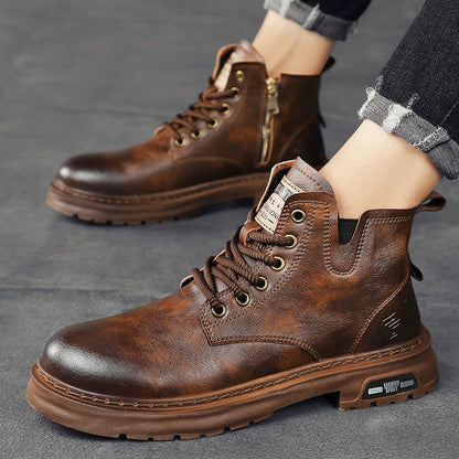 Stylish Lace Up Zipper Vintage Boots