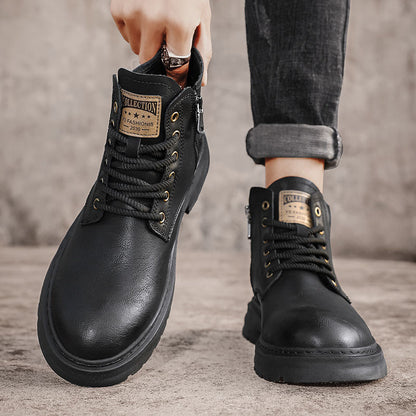 Stylish Lace Up Zipper Vintage Boots