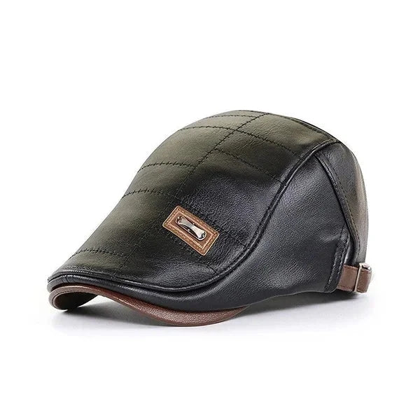 British Gentlemen Leather Beret Hat