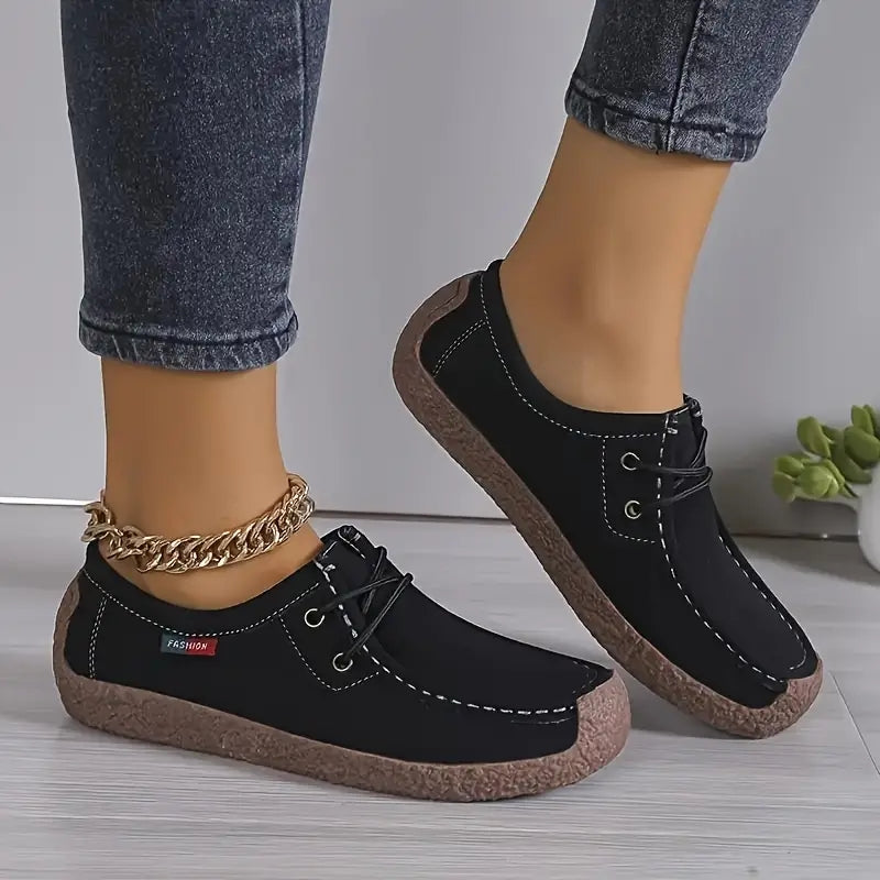 Flat Lace-Up Casual Shoes