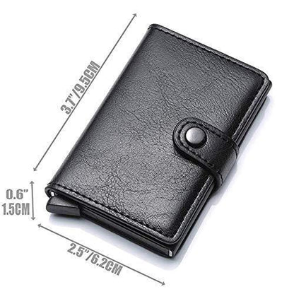 RFID Card Holder Business Wallet【Black and Coffee Colors】