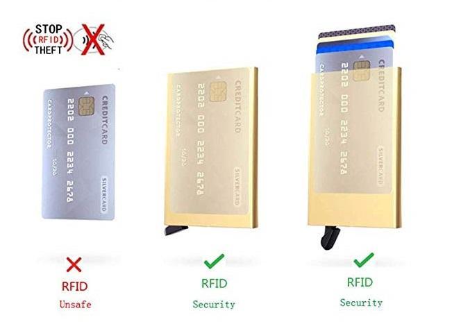 RFID Card Holder Business Wallet【Black and Coffee Colors】