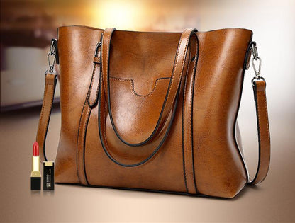 New London Fashion Style Large Capacity Leather Handbag