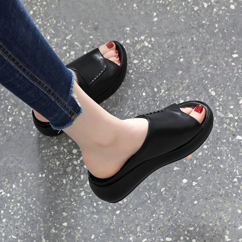 [Buy 1 Get 1 Free] Thick-Bottomed Muffin Drag Sandals