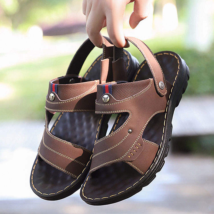 Men's Two-way Outdoor Leather Sandals/Slippers