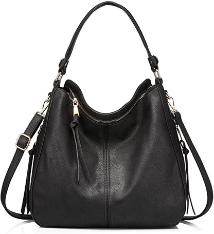 Hobo Vegan Leather Bags for Women【Black/Brown/Grey Color】