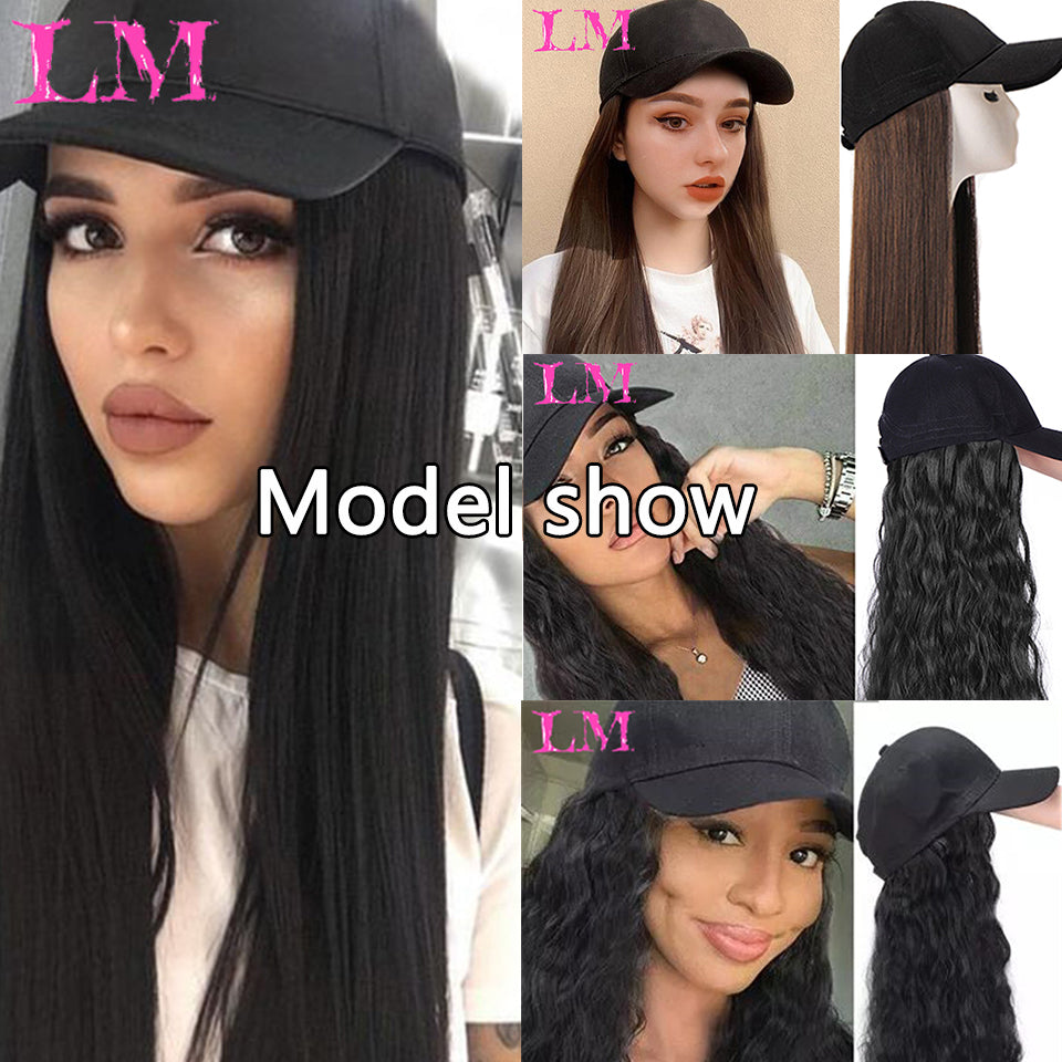 [Mega Sale!] Fashionable Long Straight Hair Cap Wig [24 inches]