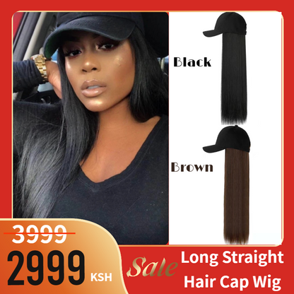 [Mega Sale!] Fashionable Long Straight Hair Cap Wig [24 inches]