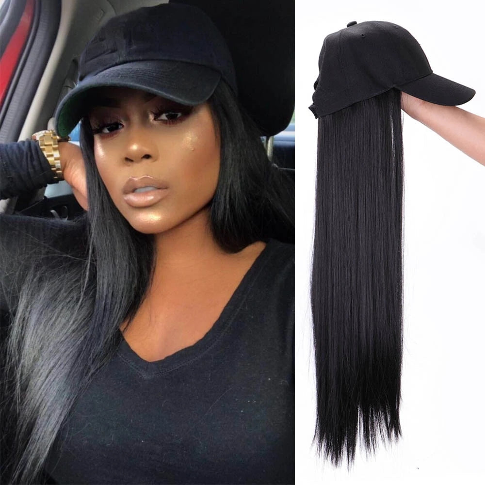 [Mega Sale!] Fashionable Long Straight Hair Cap Wig [24 inches]
