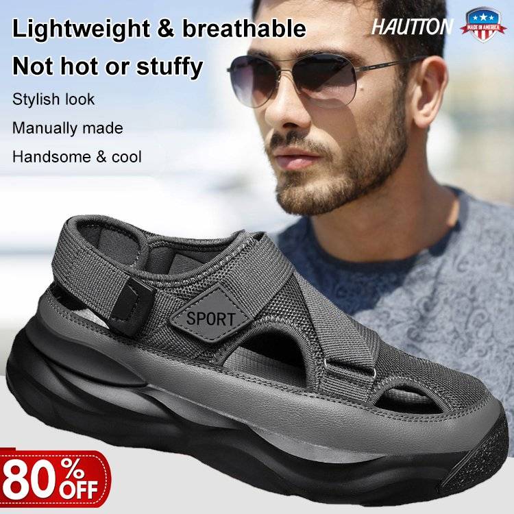 HAUTTON Men's High Sole Mesh Sandals